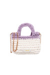 Two-tone clutch bag with chain shoulder strap - 1