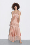 Satin slip dress decorated with lace - 4
