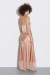 Satin slip dress decorated with lace - 3