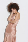 Vestito sottoveste in satin decorato con pizzo - 3