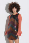 Multicolored sequin mini dress - 4