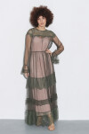 Vestito lungo in pizzo con sottoveste - 4