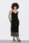 Slip dress in velvet and lace - 4