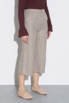 Pantaloni fantasia check modello crop - 4