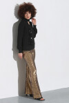 Pantaloni a zampa full paillettes - 4