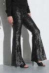 Pantaloni a zampa full paillettes - 4