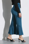 Pantaloni aderenti con fondo a balze - 2