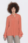 Blusa con fusciacca e maniche a campana - 4