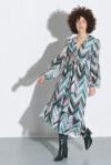 Vestito lungo a righe motivo chevron - 3