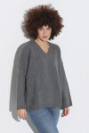 Maglione scollo a V in lana merinos extrafine - 4