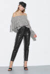 Croco print faux leather trousers - 4