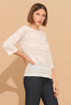 Striped boat neckline sweater in linen - 4