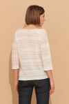 Maglia scollo a barca rigata in lino - 2
