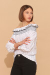 Off-shoulder striped blouse - 3