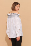 Off-shoulder striped blouse - 2