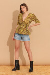 Macula print ramie blouse - 4