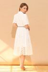 Openwork cotton shirt dress - 4