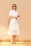 Openwork cotton shirt dress - 3