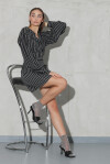 Laminated striped dress - 3