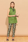 Micro polka dot patterned cotton trousers - 4