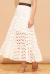 Perforated cotton skirt - 3