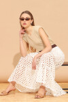 Perforated cotton skirt - 4