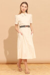 Cotton shirt dress with elastic waistband - 4