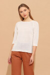 Maglia girocollo in lino con links - 4