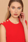 Sheath dress with golden buttons - 4