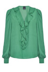 Blusa fluida jacquard chevron con rouches - 4