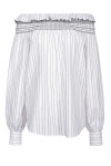 Off-shoulder striped blouse - 1