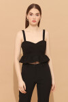 Crop top con rouche - 4