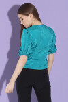 Blusa jacquard floreale - 4