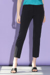 Cigarette-fit trousers with scuba effect - 1