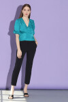 Cigarette-fit trousers with scuba effect - 3