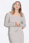 Maglia scollo a V e polsino a contrasto - 4