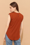 Blusa giromanica con spacco sul retro - 2