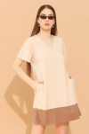 Two-tone V-neck dress - 4