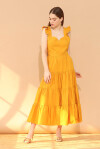 Long dress with flounces in cotton - 4