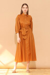 Cotton shirt dress with belt - 3