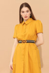 Cotton shirt dress with elastic waistband - 4