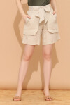 Shorts a vita alta in lino - 1