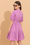 Dress with flounced skirt and belt - 2