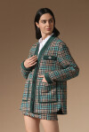 Cardigan bouclè check con strass - 3