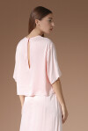 Blusa in satin con oblò posteriore - 4