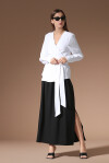 Skirt with slits in linen - 3