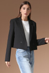 Blazer cropped in tinta unita - 3