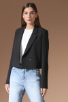 Blazer cropped in tinta unita - 4