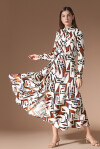 Vestito lungo fantasia geometrica - 1