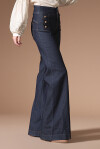 Jeans flare a vita alta con bottoni - 3